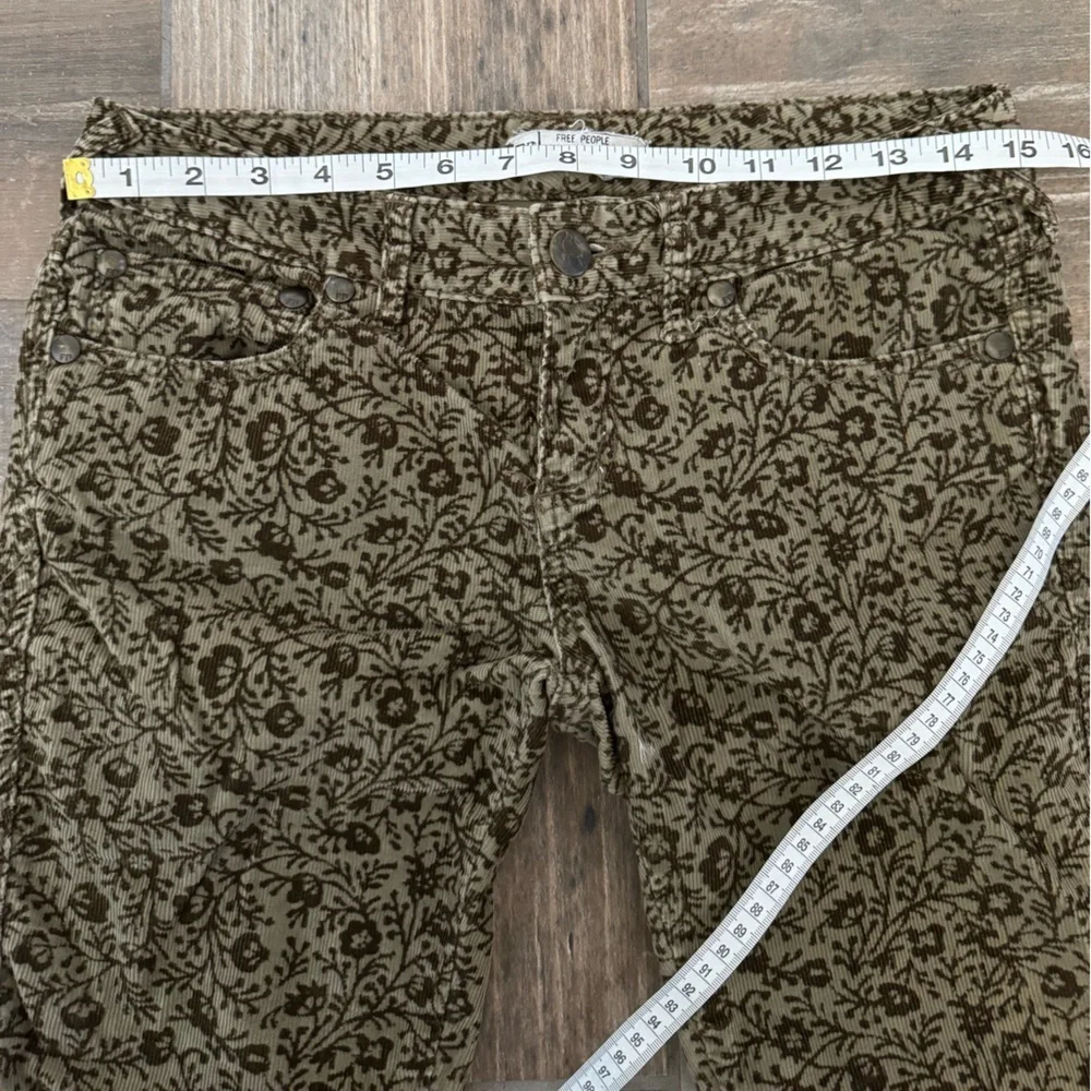 Free People Ditsy Floral Corduroy Cord Trouser Skinny Pants size 27